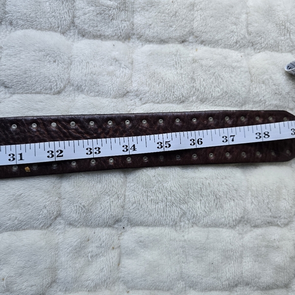 Nice Quality J. Crew Brown Leather Studded Belt - Picture 7 of 8